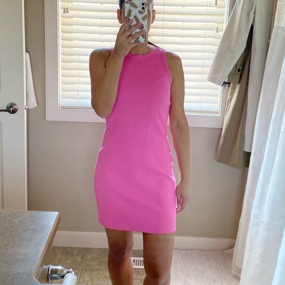 ⭐️ A new day Barbie Pink Ribbed Knit Dress XS - Picture 1 of 6